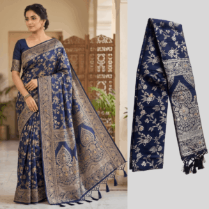 Banarasi Silk Saree with Golden Zari Work
